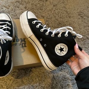 Black platform converse